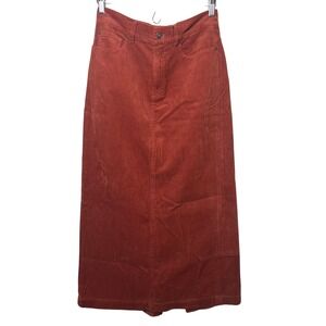 7FAM‎ Kellie Corduroy Skirt Morocco Rust Size 27 Y2K Fall Aesthetic NWOT